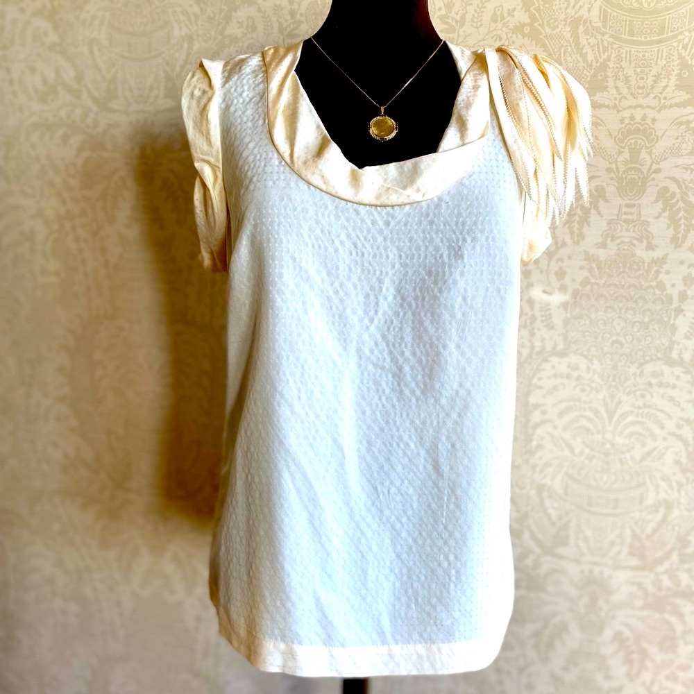 Anthropologie Leifsdottir silk tailored blouse Sz 8 / M